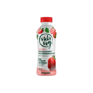 Iogurte Vegetal Morango Sem Açúcar Base De Aveia Vida Veg 500 G