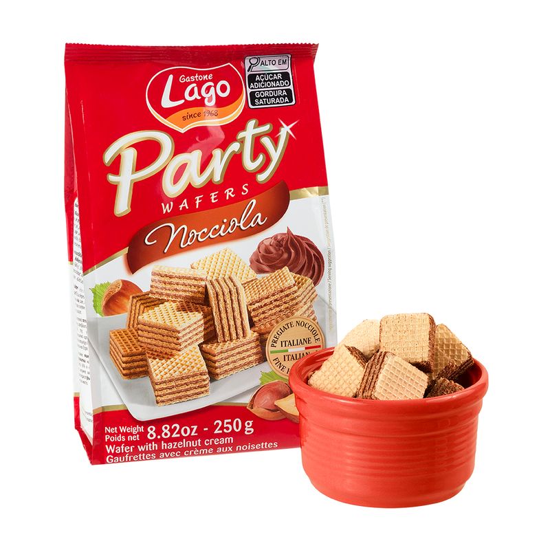 Biscoito Wafer Com Creme De Avelã Italiano Lago 250 G