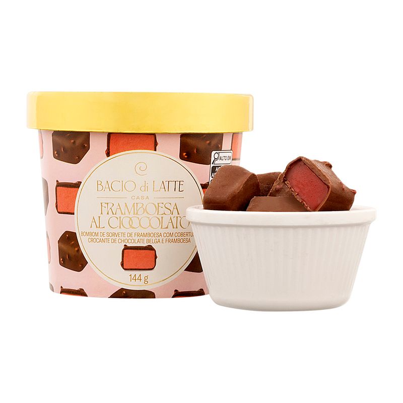 Bombom De Sorvete Framboesa Bacio Di Latte 90g