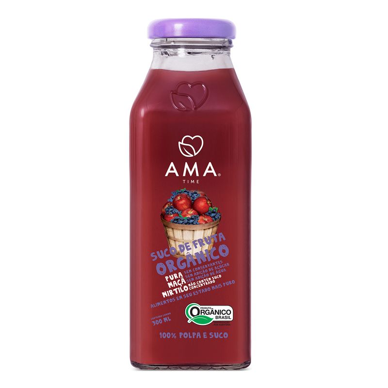 SUCO MAÇÃ MIRTILO ORGÂNICO AMA 300ML