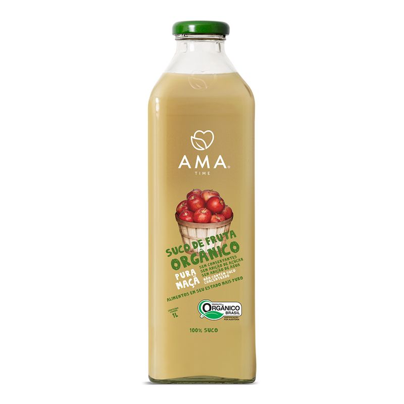 SUCO MAÇÃ ORGÂNICO AMA 1L
