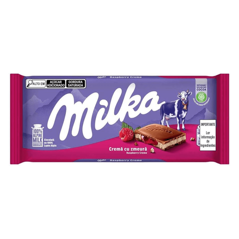 Barra De Chocolate Framboesa Milka 100 G