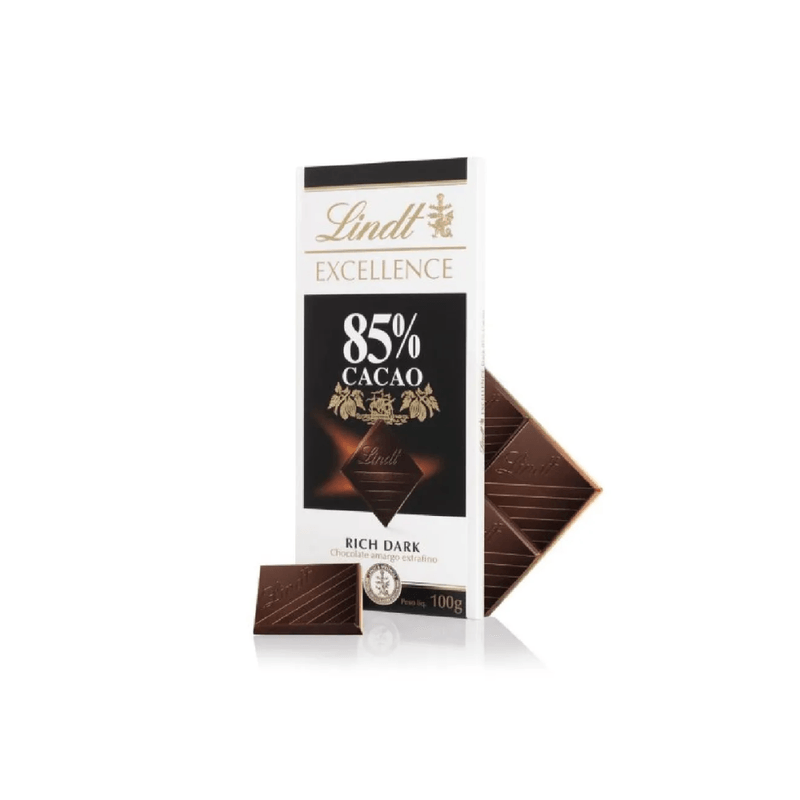 Barra De Chocolate Excellence Milk 85% Cocoa Dark Suiço Lindt 100 G