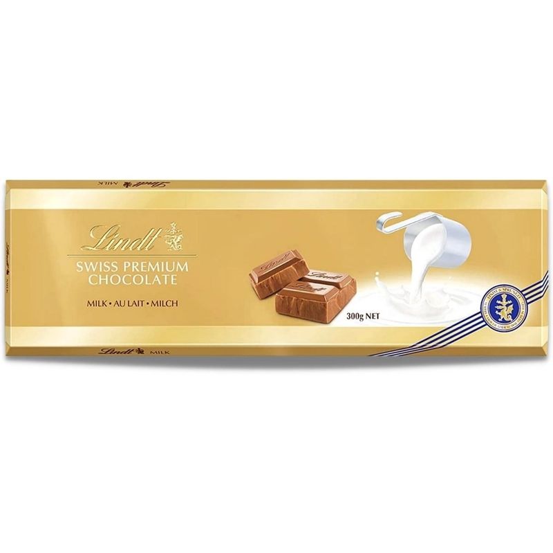 Barra De Chocolate Ao Leite Gold Bar Swiss Premium Lindt 300 G