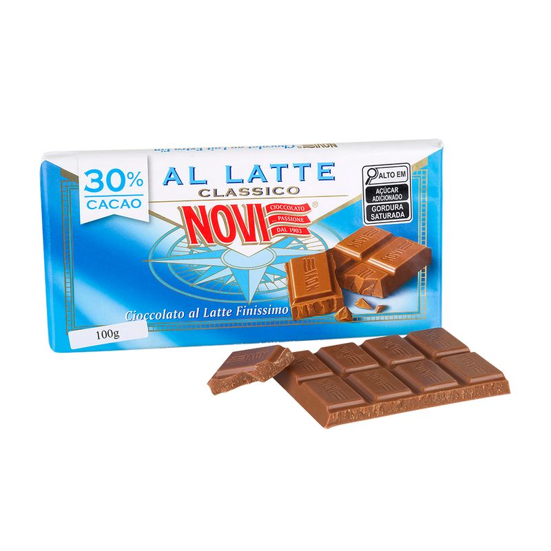 Barra De Chocolate Ao Leite Italiano Novi 100 G