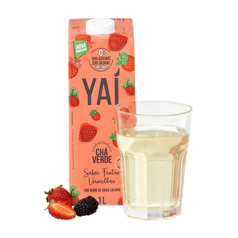 Chá Verde Frutas Vermelhas Zero Açúcar Yaí 1 L
