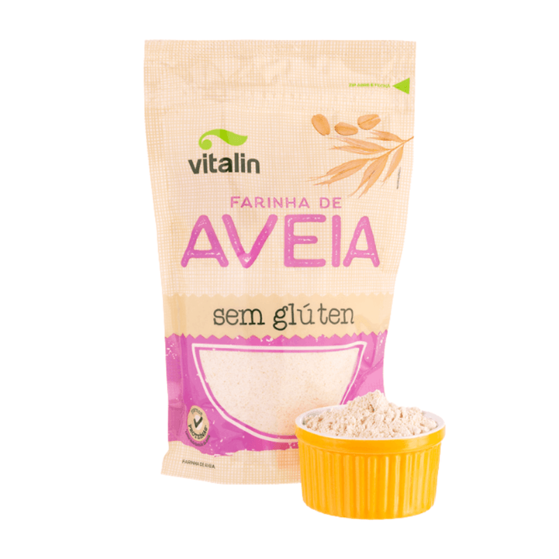 Aveia Em Flocos Finos Sem Glúten Vitalin 200g