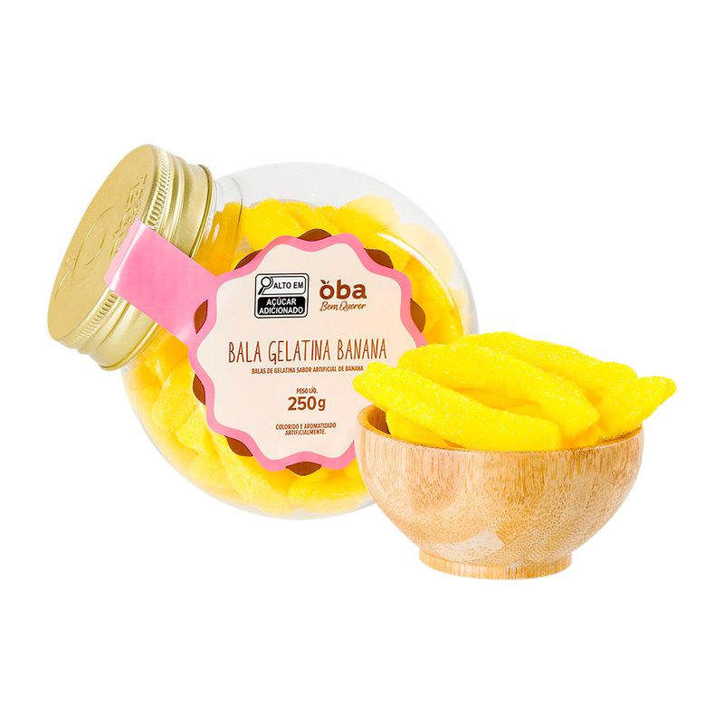 Bala Gelatina Sabor Banana Oba Bem Querer 250g