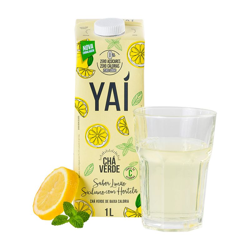 Chá Verde Com Limão Siciliano Com Hortelâ Zero Açucar Yaí 1 L