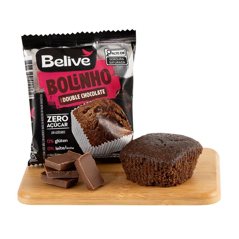 Bolinho Double Chocolate Sem Açúcar Belive 40 G