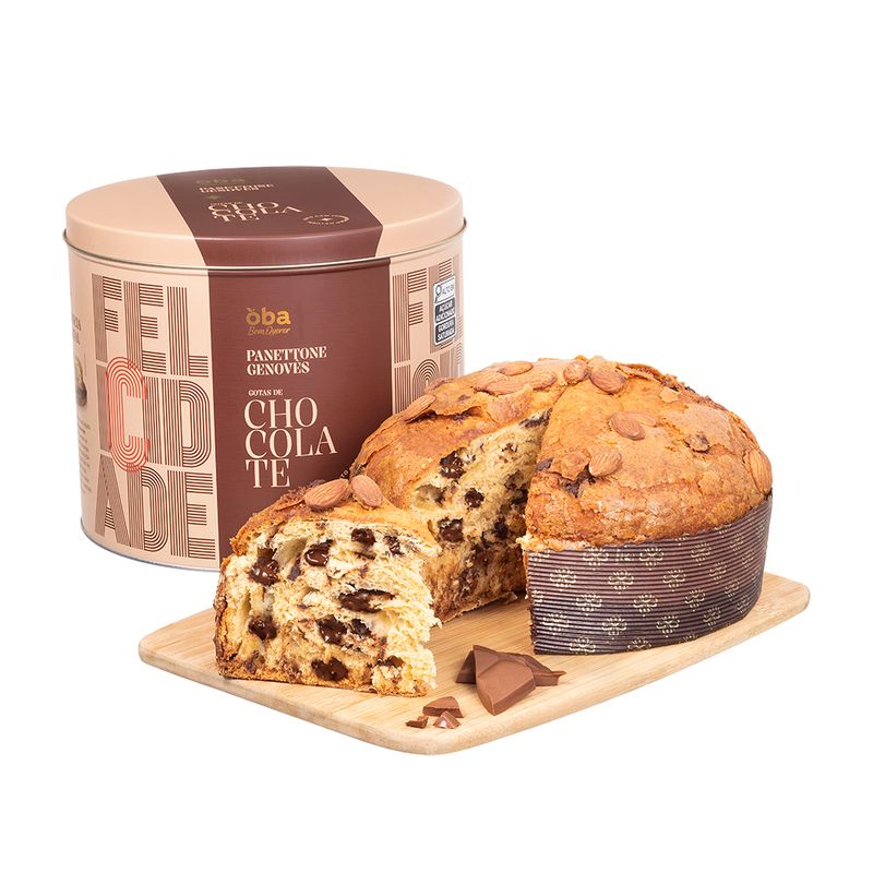 Panettone Genovês Gotas De Chocolate Oba Bem Querer 900 G