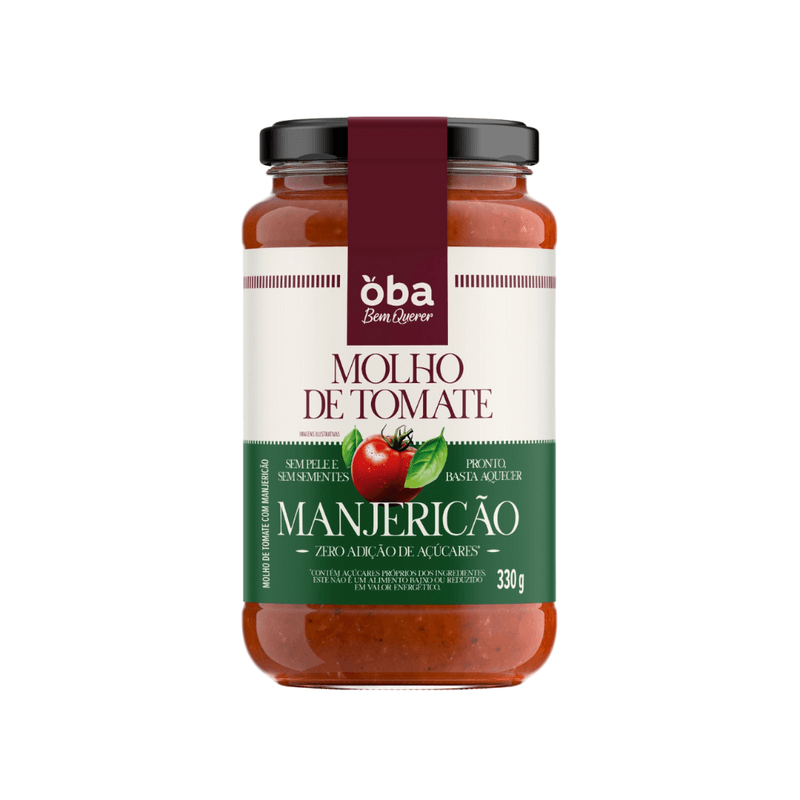 Molho De Tomate Com Manjericão Oba Bem Querer 330 G