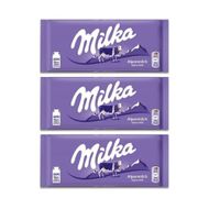 Kit Chocolate Ao Leite Importado Milka 100 G 3 Unidades