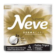 Papel Higienico Supreme Folha Tripla Neve 4 Unidades