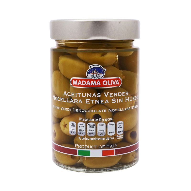 Azeitona Verde Sem Caroço Nocellara Italiana Madama Oliva 150 G