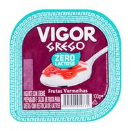 Iogurte De Frutas Vermelhas Zero Lactose Grego Vigor 100 G