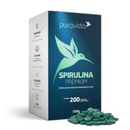 Spirulina Premium Puravida Com 200 Tabletes