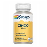 Zinco 25mg Vegano Solaray Com 60 Cápsulas