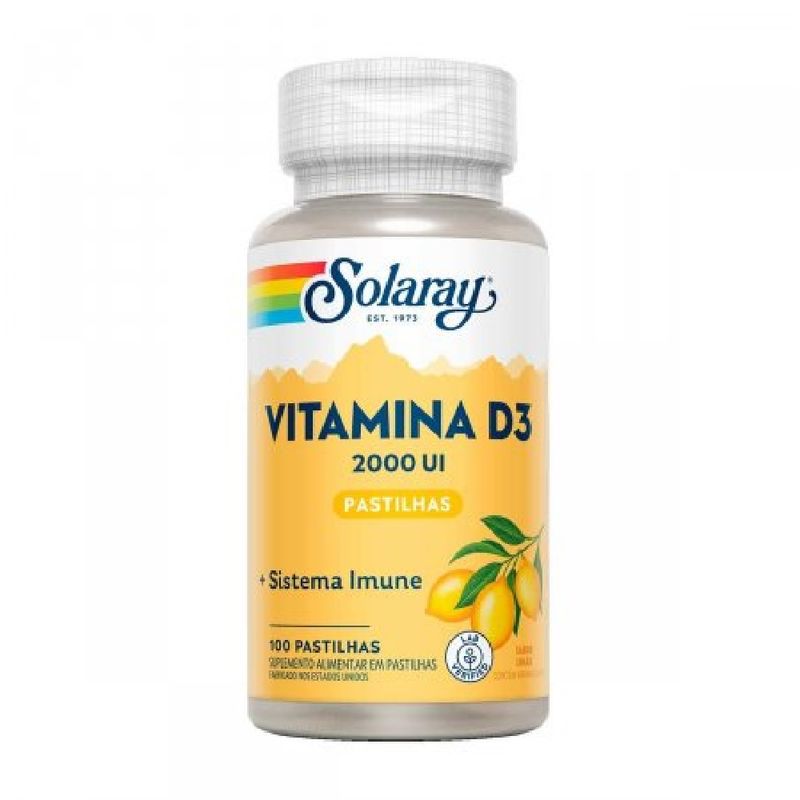 Vitamina-D3-2000ui-Sabor-Limao-Solaray-Com-100-Pastilhas