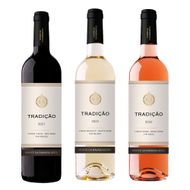 Kit de Vinho Português Monte Da Ravasqueira Tradição Tinto, Branco e Rosé 750 Ml - 3 unidades