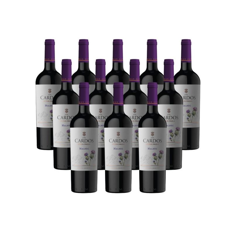 Caixa-de-Vinho-Argentino-Dona-Paula-Los-Cardos-Malbec-Tinto-750-Ml-12-unidades