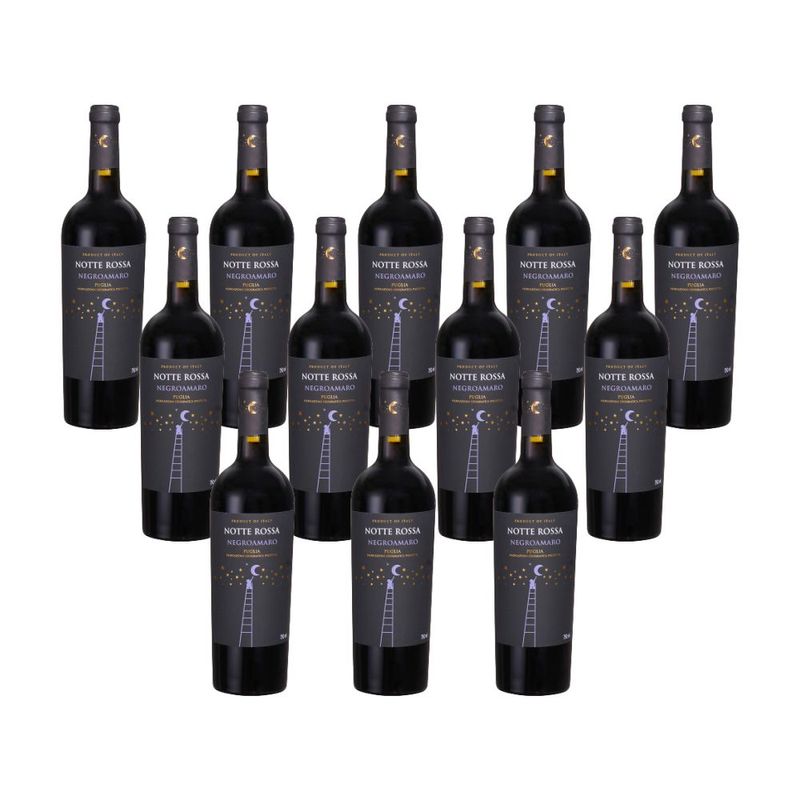 Caixa-de-Vinho-Italiano-Notte-Rossa-Negro-Amaro-Puglia-Tinto-750-Ml-12-unidades