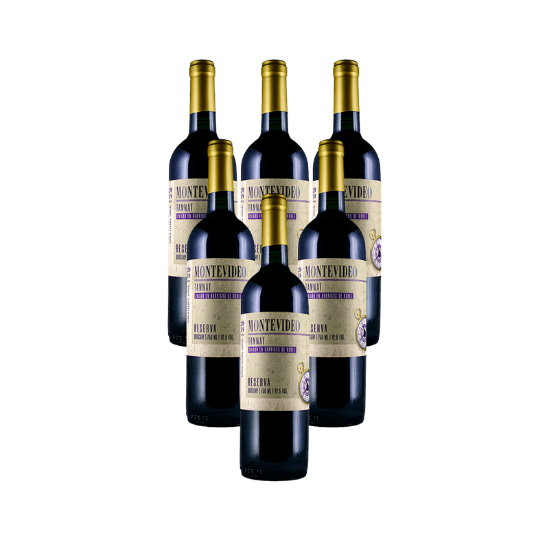 Kit-de-Vinho-Uruguaio-Montevideo-Reserva-Tannat-Tinto-750ml---6-unidades