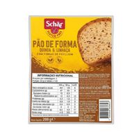 Pão De Forma Quinoa E Linhaça Com Fibra De Psyllium Sem Glúten Zero Lactose Schär 200 G