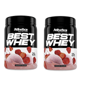 Kit de Whey Protein Best Whey Strawberry Milkshake Atlhetica Nutrition 450 G - 2 unidades