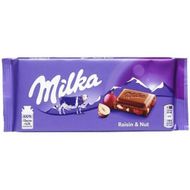 Barra De Chocolate Com Pedaços De Passas E Avelã Milka 100 G