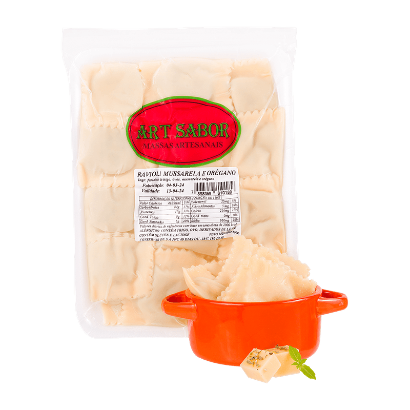 Ravioli-De-Mucarela-E-Oregano-Art-Sabor-500g