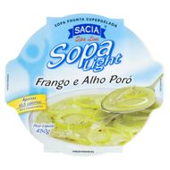 Sopa Congelada Frango E Alho-Poró Light Sem Glúten Sacia Spa Line Pote 450g