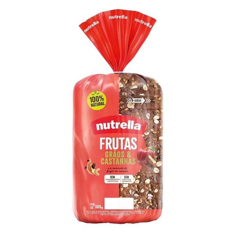 Pao-Integral-Com-Frutas-Graos-E-Castanhas-Supreme-Nutrella-550-G