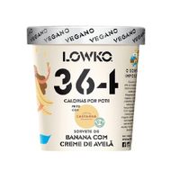 Sorvete Vegano De Banana Com Creme De Avelã Zero Açúcar Lowko 455ml