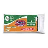 Sacos Para Lixo Wecycle Reforçado Preto 15 Litros Embalixo Com 60 Unidadades