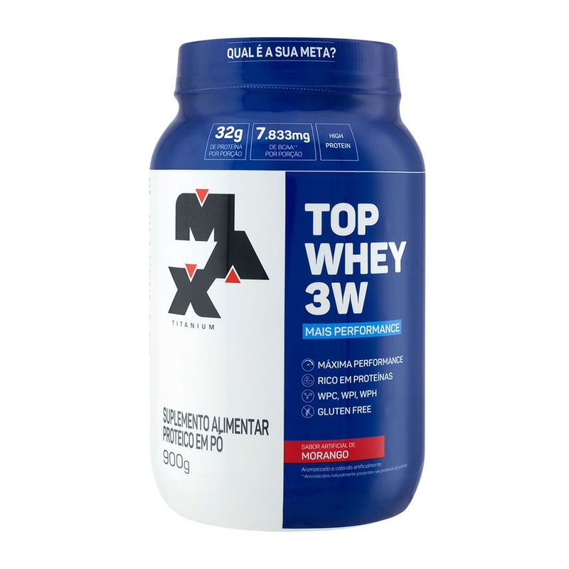 Top-Whey-3w-Mais-Performance-Sabor-Morango-Max-Titanium-900-G