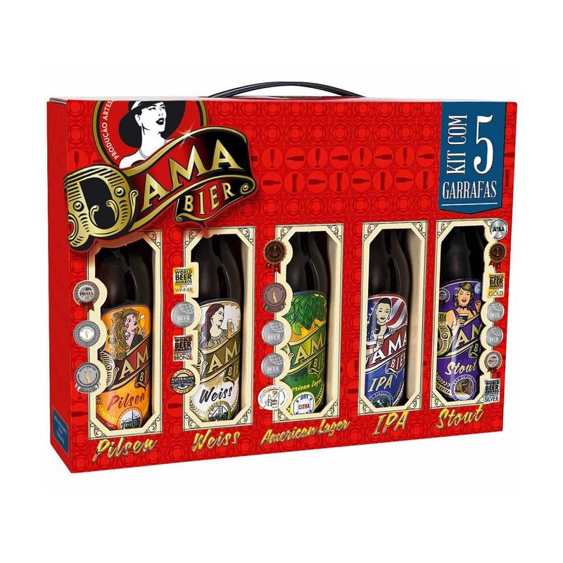 Kit-Com-5-Cervejas-Long-Neck-Dama-Bier-355-Ml