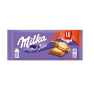 Barra De Chocolate Importado Biscoito Lu Milka 87 G