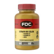 Citrato De Cálcio +D3+ K2+ Zinco Fdc Com 60 Comprimidos