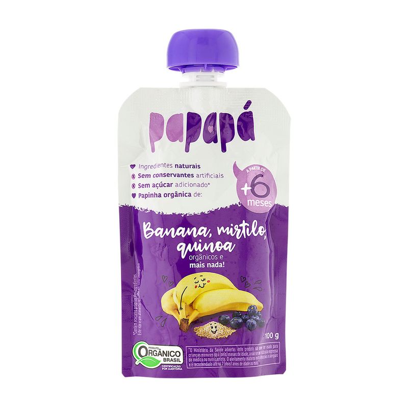 Papinha-Organica-De-Banana-Mirtilo-E-Quinoa-Sem-Adicao-De-Acucar-Papapa-100-G