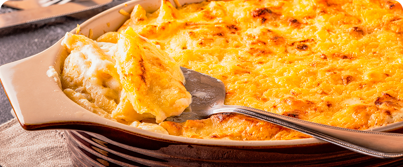 Escondidinho de bacalhau gratinado no forno